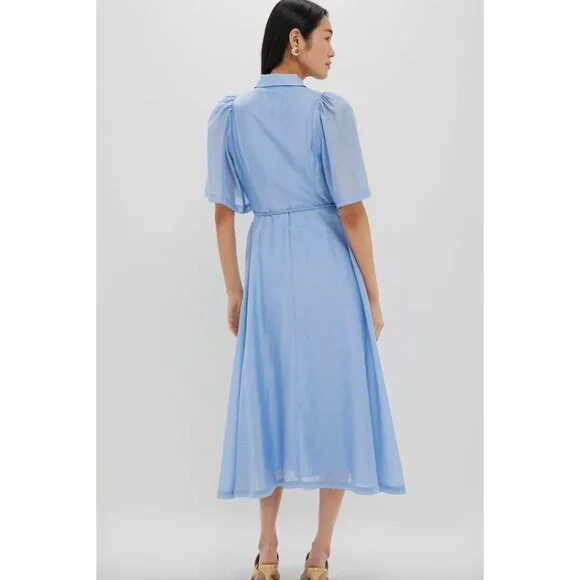 Tuckernuck NWT Hyacinth House Powder Blue Cindy Midi Dress Size XS - Picture 2 of 11